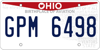 OH license plate GPM6498
