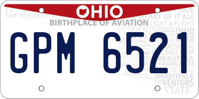 OH license plate GPM6521