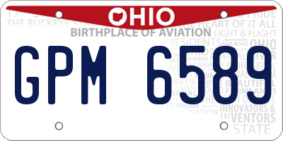 OH license plate GPM6589
