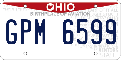OH license plate GPM6599