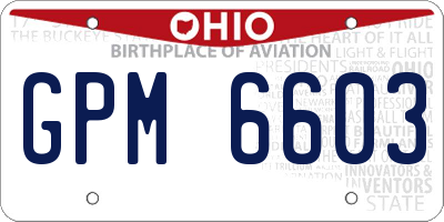 OH license plate GPM6603
