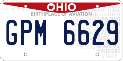 OH license plate GPM6629