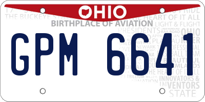OH license plate GPM6641