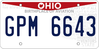 OH license plate GPM6643