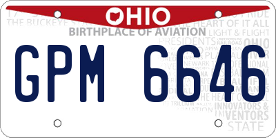 OH license plate GPM6646