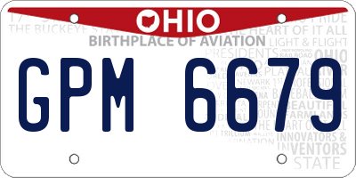 OH license plate GPM6679