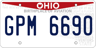 OH license plate GPM6690