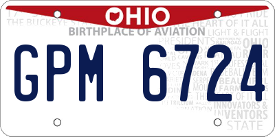OH license plate GPM6724