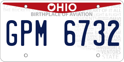 OH license plate GPM6732