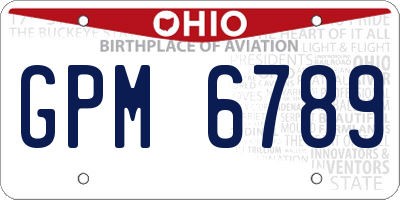 OH license plate GPM6789