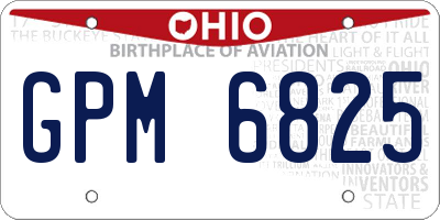 OH license plate GPM6825