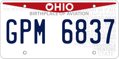 OH license plate GPM6837