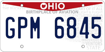 OH license plate GPM6845