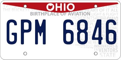 OH license plate GPM6846