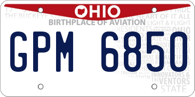 OH license plate GPM6850