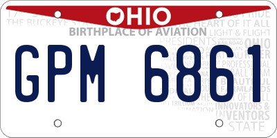 OH license plate GPM6861