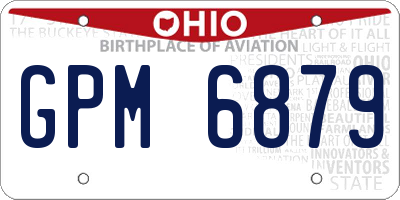 OH license plate GPM6879