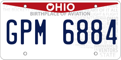 OH license plate GPM6884