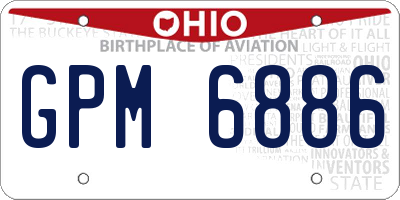 OH license plate GPM6886