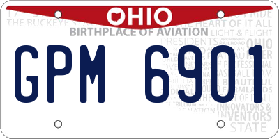 OH license plate GPM6901