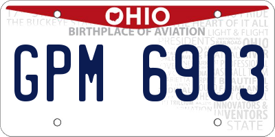 OH license plate GPM6903