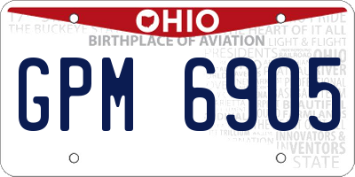 OH license plate GPM6905