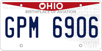 OH license plate GPM6906