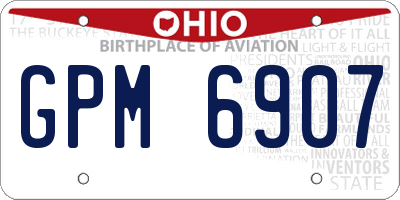 OH license plate GPM6907