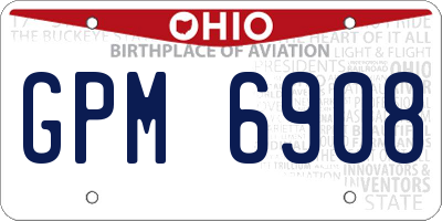 OH license plate GPM6908