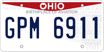 OH license plate GPM6911