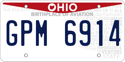 OH license plate GPM6914