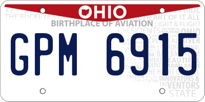 OH license plate GPM6915