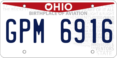 OH license plate GPM6916
