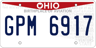 OH license plate GPM6917