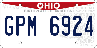 OH license plate GPM6924