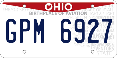 OH license plate GPM6927