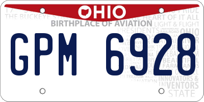 OH license plate GPM6928
