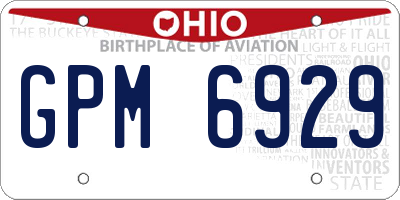 OH license plate GPM6929