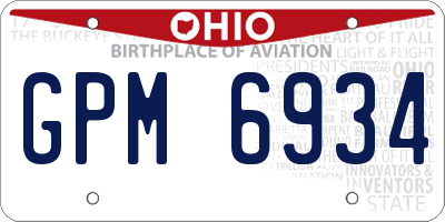 OH license plate GPM6934