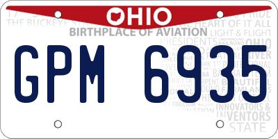 OH license plate GPM6935
