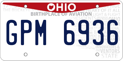 OH license plate GPM6936