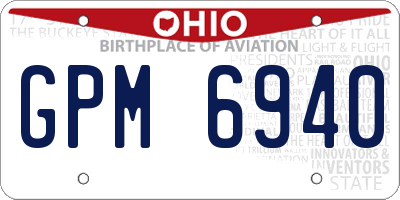OH license plate GPM6940