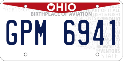 OH license plate GPM6941