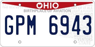 OH license plate GPM6943