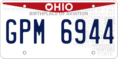 OH license plate GPM6944
