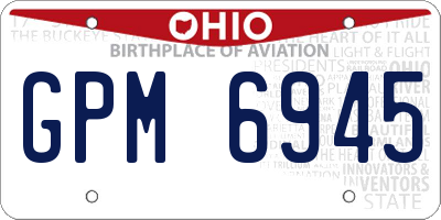 OH license plate GPM6945