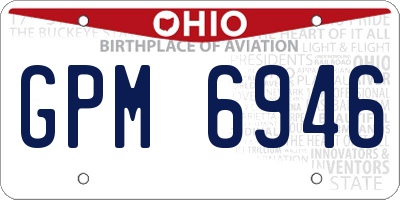OH license plate GPM6946