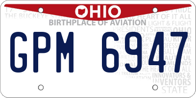 OH license plate GPM6947