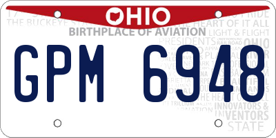 OH license plate GPM6948