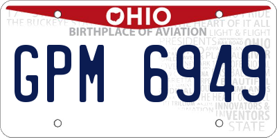 OH license plate GPM6949
